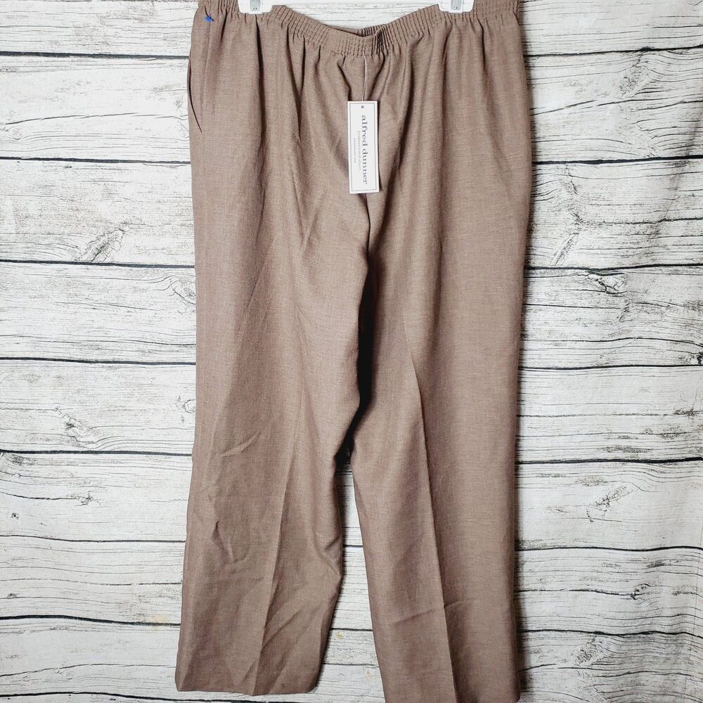 Alfred Dunner Brown Elastic Waist Comfortable Waist Pants Size 18 - Picture 4 of 8
